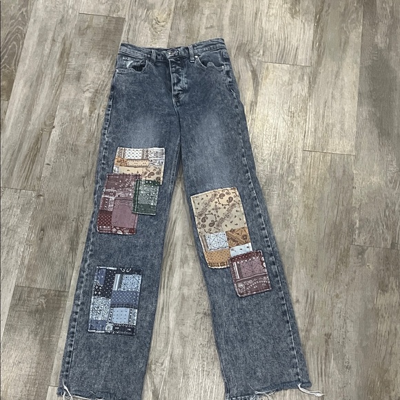 SO jeans super high rise dad jeans size 3/26W Patchwork Women Jeans juniors - Picture 2 of 10